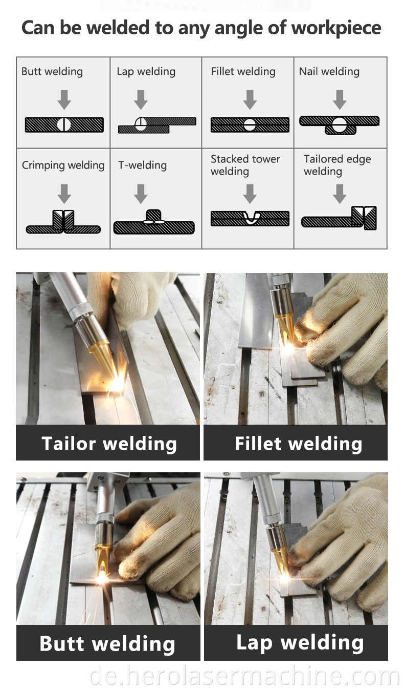 1000W 1500W 2000W 3000W tragbarer Handheld kleiner Faserlaserschweißmaschine für Metallstahl aus Metall